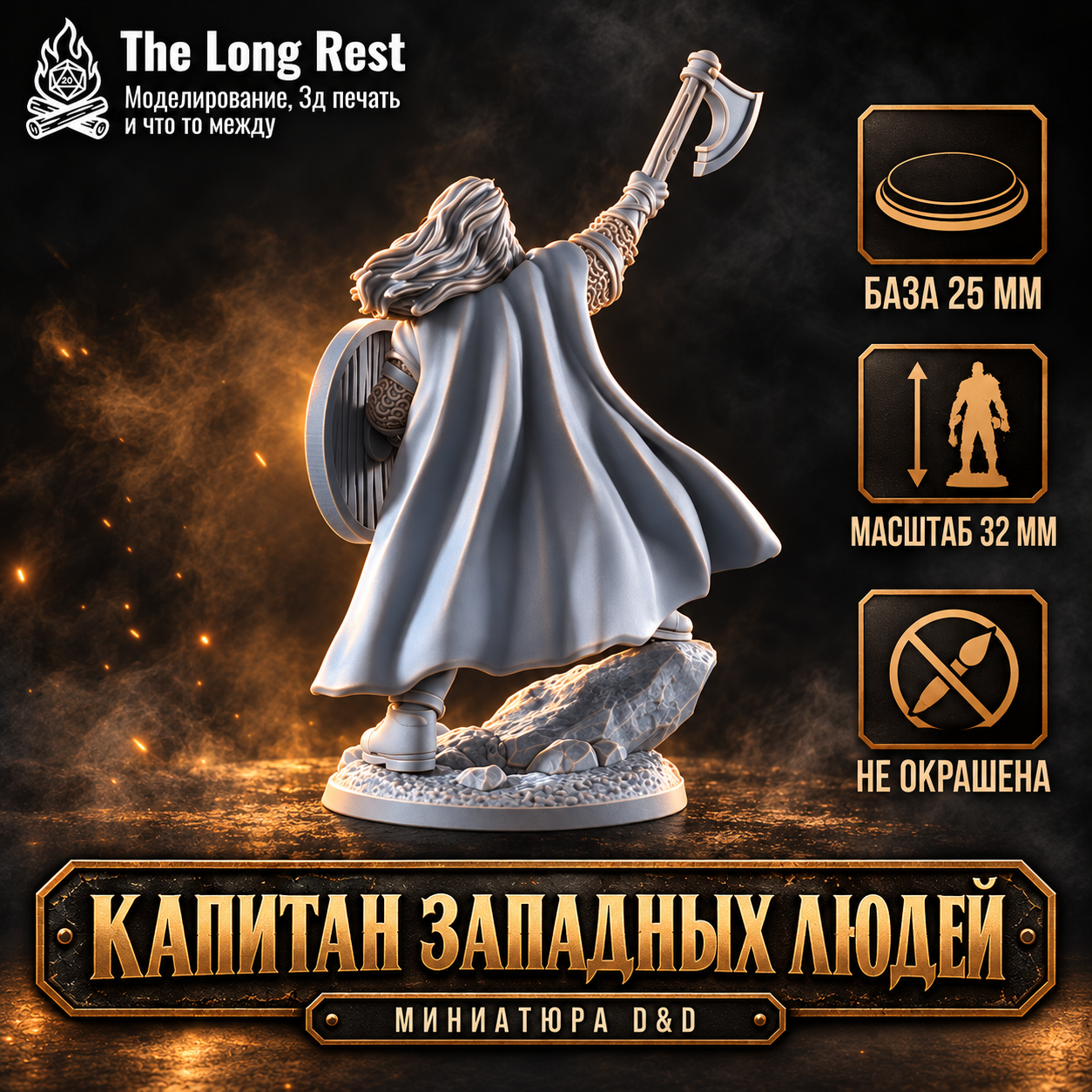 d-d-105 Капитан западных людей — миниатюра персонажа D&D