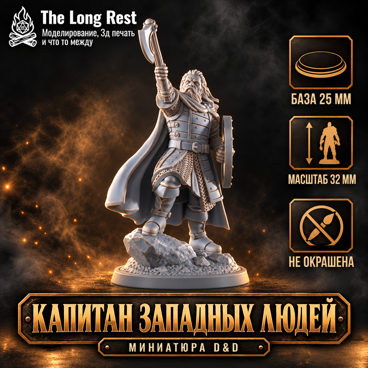 d-d-106 Капитан западных людей — миниатюра персонажа D&D