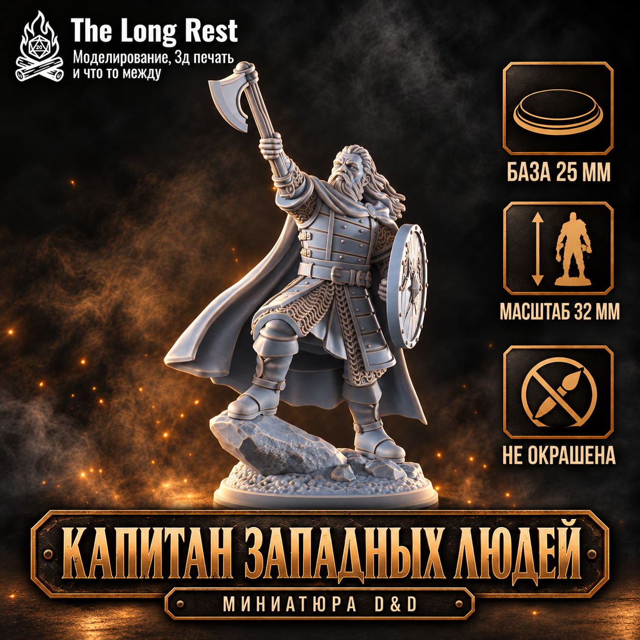 d-d-107 Капитан западных людей — миниатюра персонажа D&D