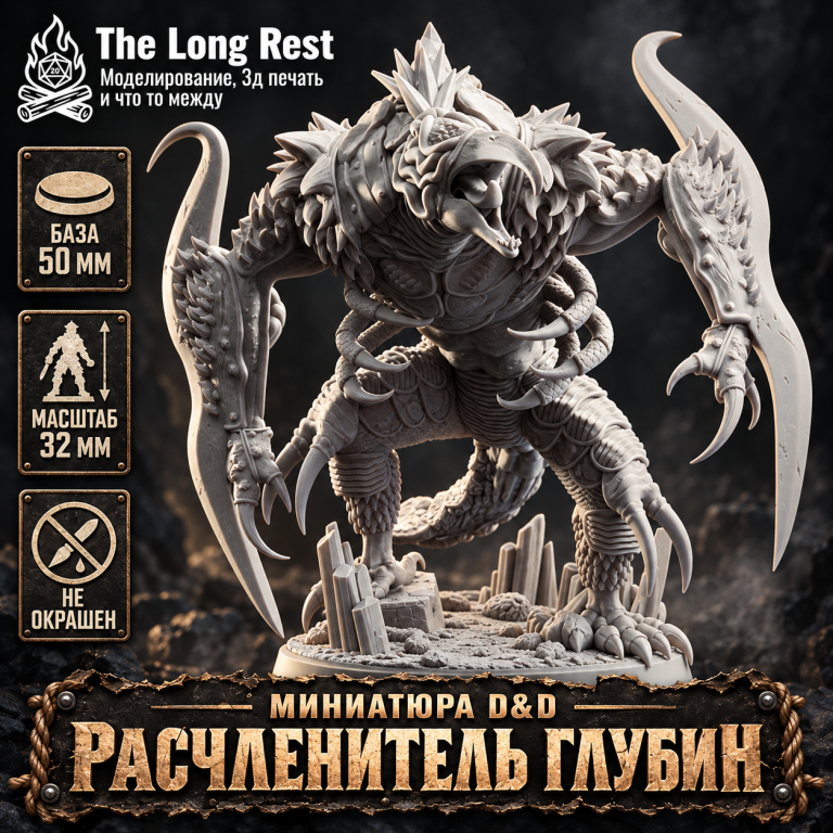 Расчленитель Глубин — неокрашенная миниатюра D&D
