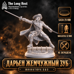 Миниатюра дуэлянта Дарьена Жемчужный Зуба для D&D с двумя шпагами